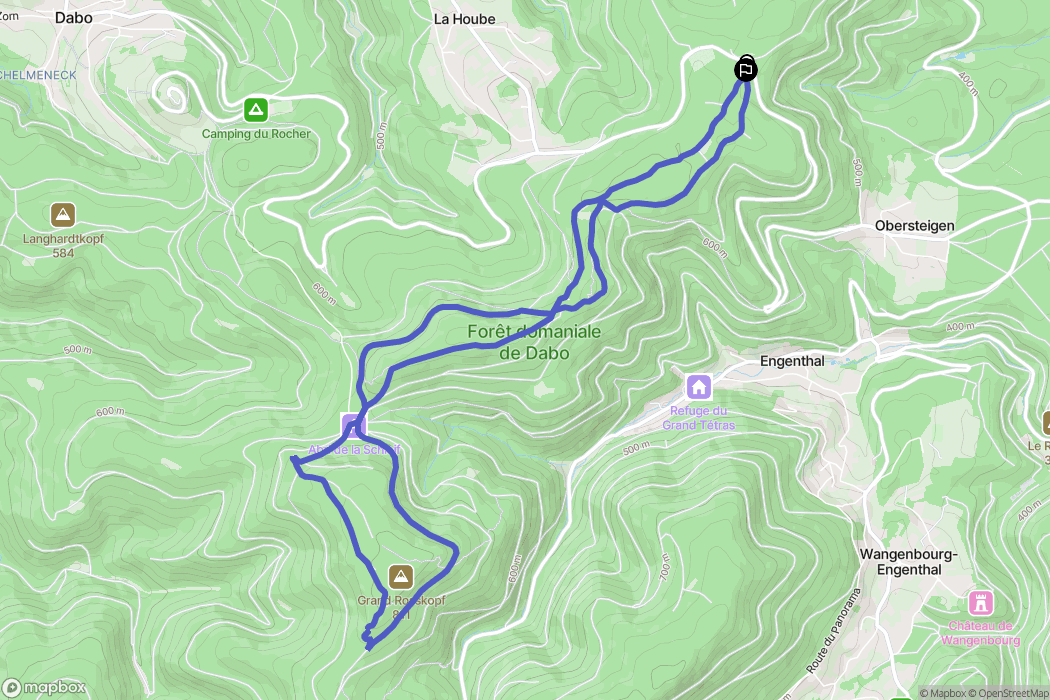 Dabo : carte du parcours de randonnée - France