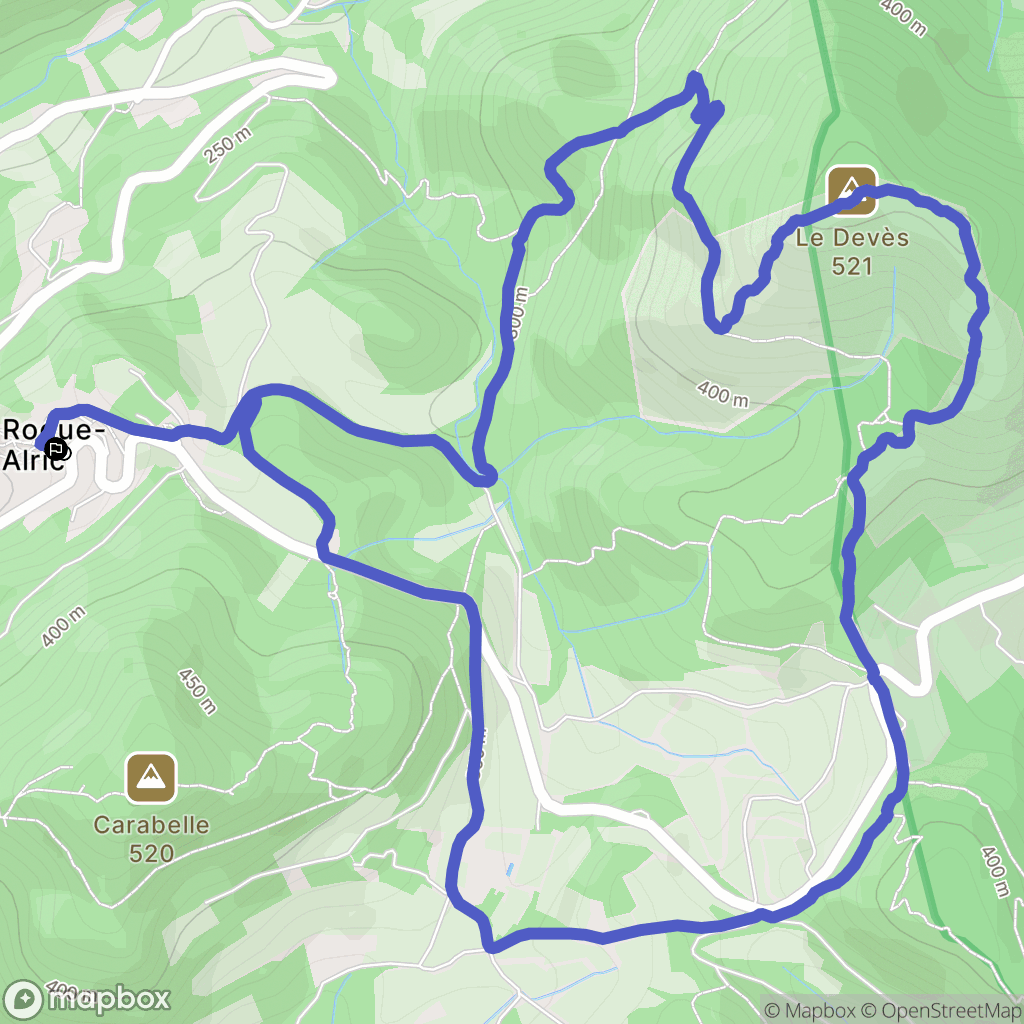 La Roque-Alric : carte du parcours de randonnée - France
