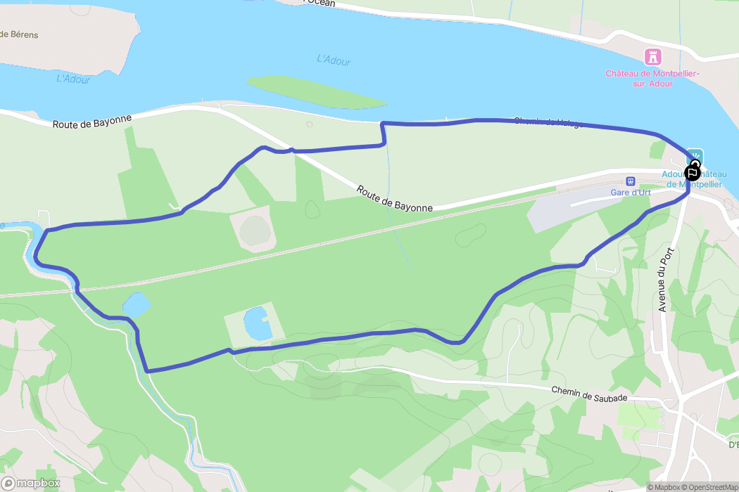 Urt : carte du parcours de randonnée - France