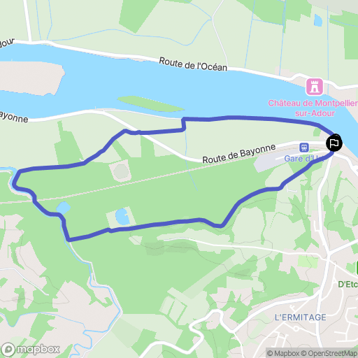 Urt : carte du parcours de randonnée - France
