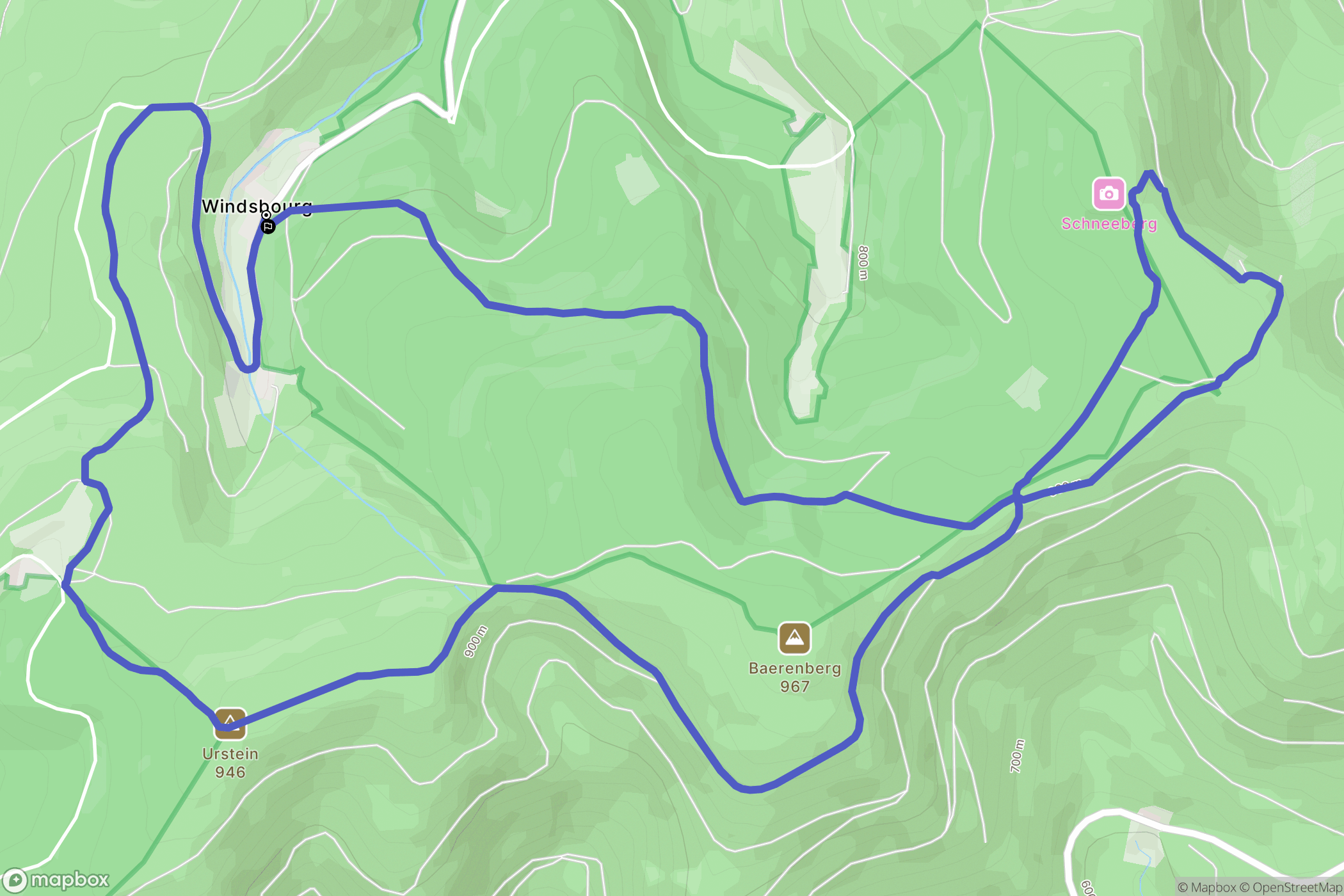 Wangenbourg-Engenthal : carte du parcours de randonnée - France