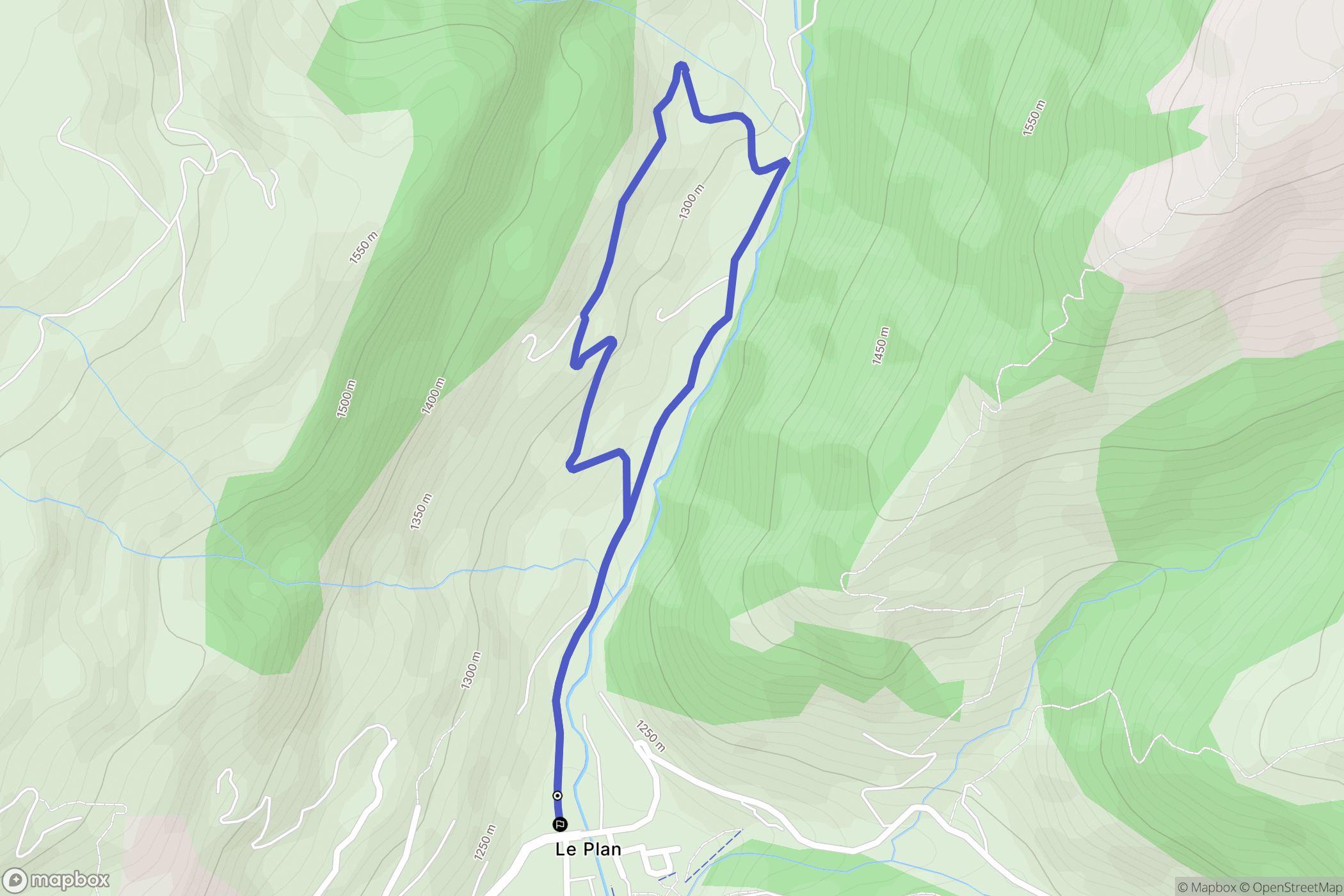 La Giettaz : carte du parcours de randonnée - France