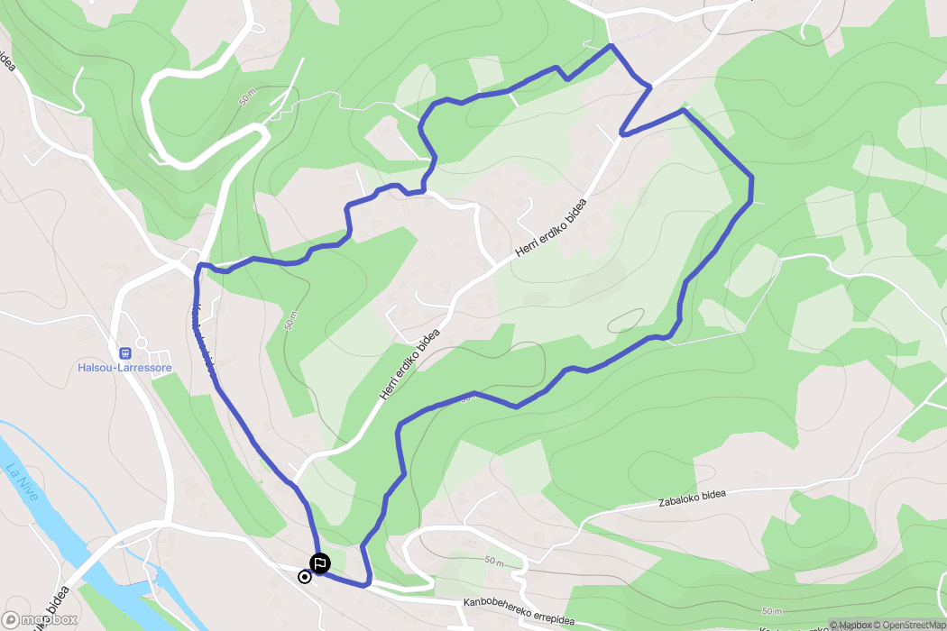 Halsou : carte du parcours de randonnée - France