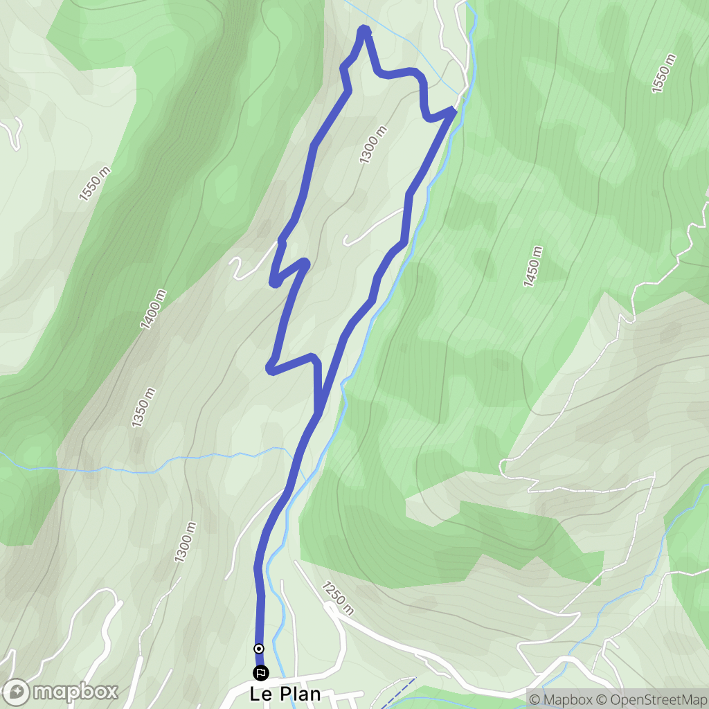 La Giettaz : carte du parcours de randonnée - France