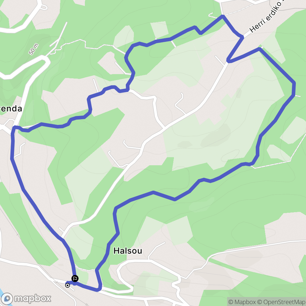 Halsou : carte du parcours de randonnée - France