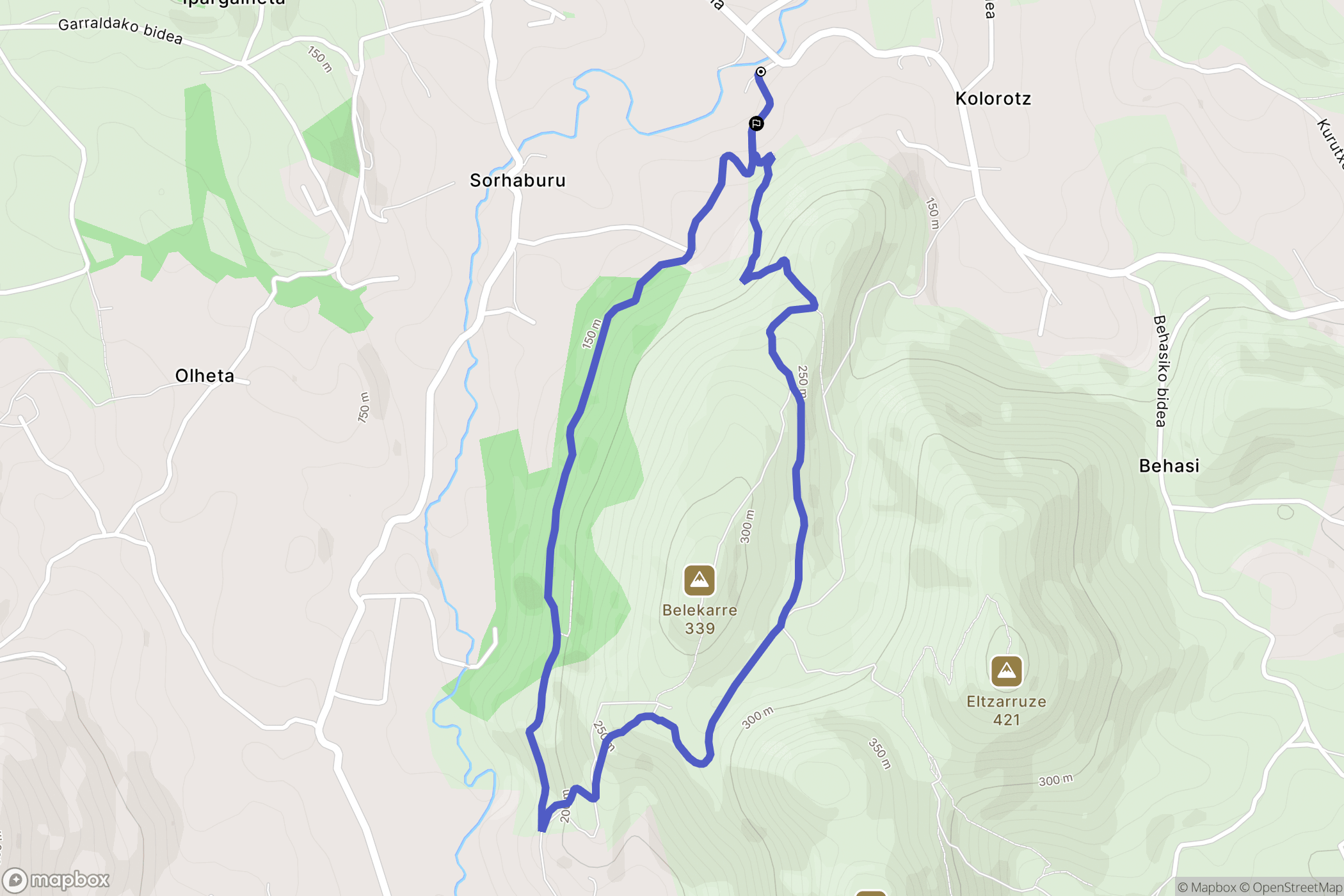 Saint-Martin-d'Arberoue : carte du parcours de randonnée - France