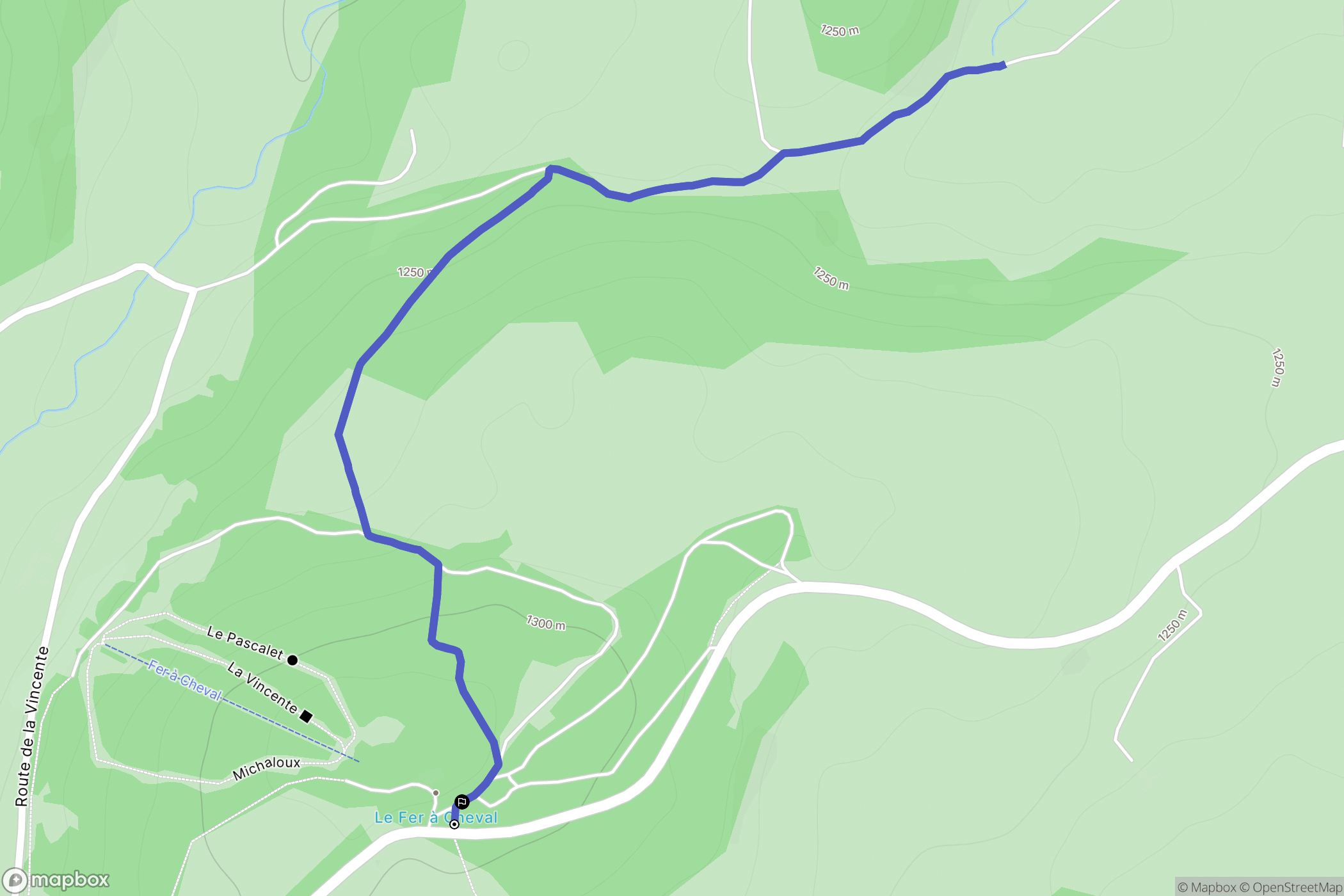 Nasbinals : carte du parcours de randonnée - France