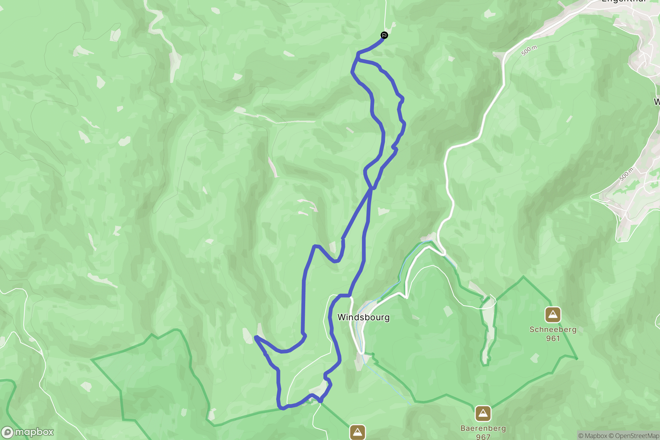 Dabo : carte du parcours de randonnée - France
