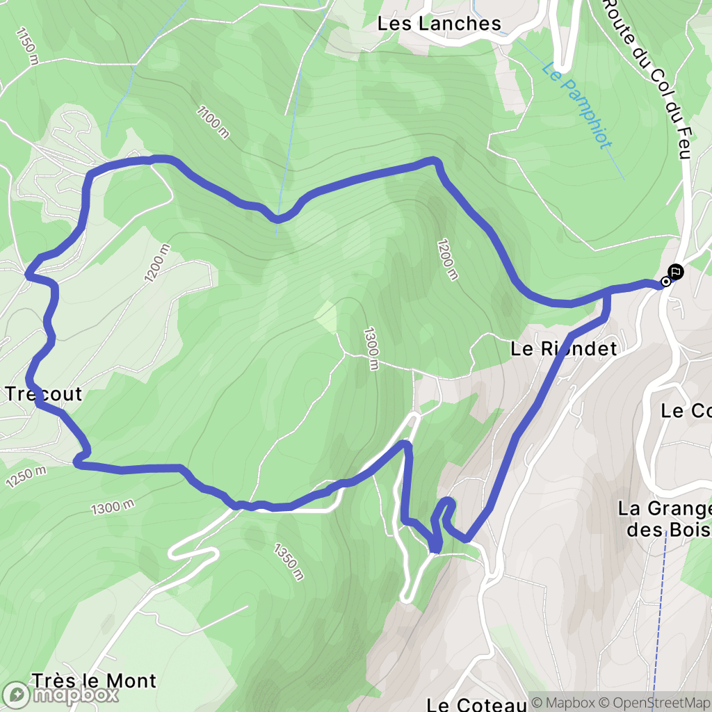 Lullin : carte du parcours de randonnée - France