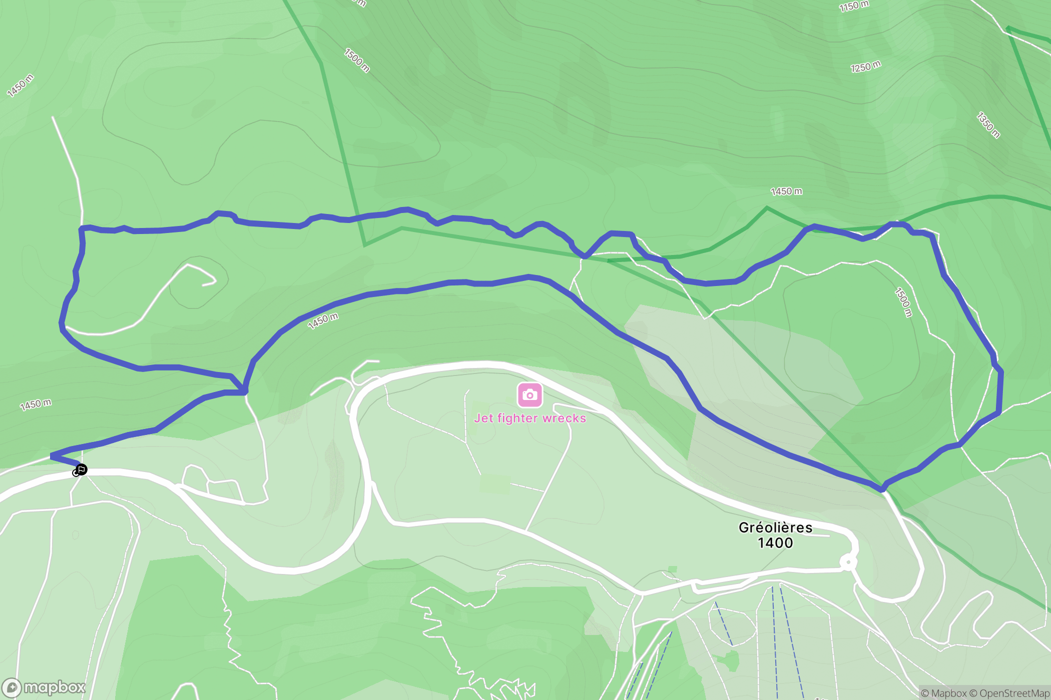 Gréolières : carte du parcours de randonnée - France