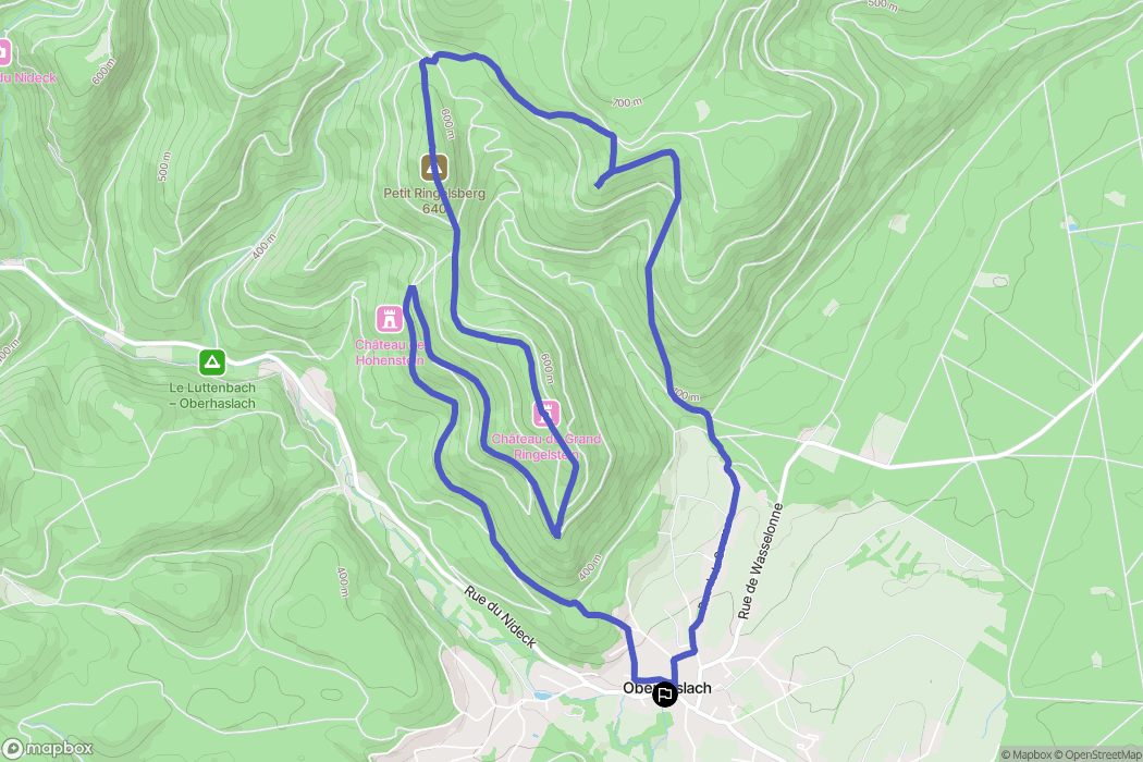 Oberhaslach : carte du parcours de randonnée - France