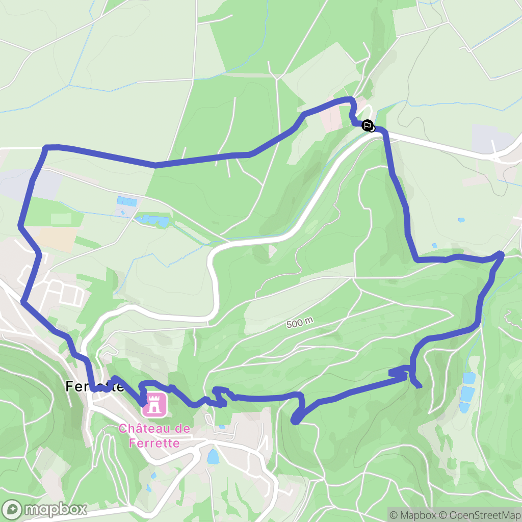 Ferrette : carte du parcours de randonnée - France