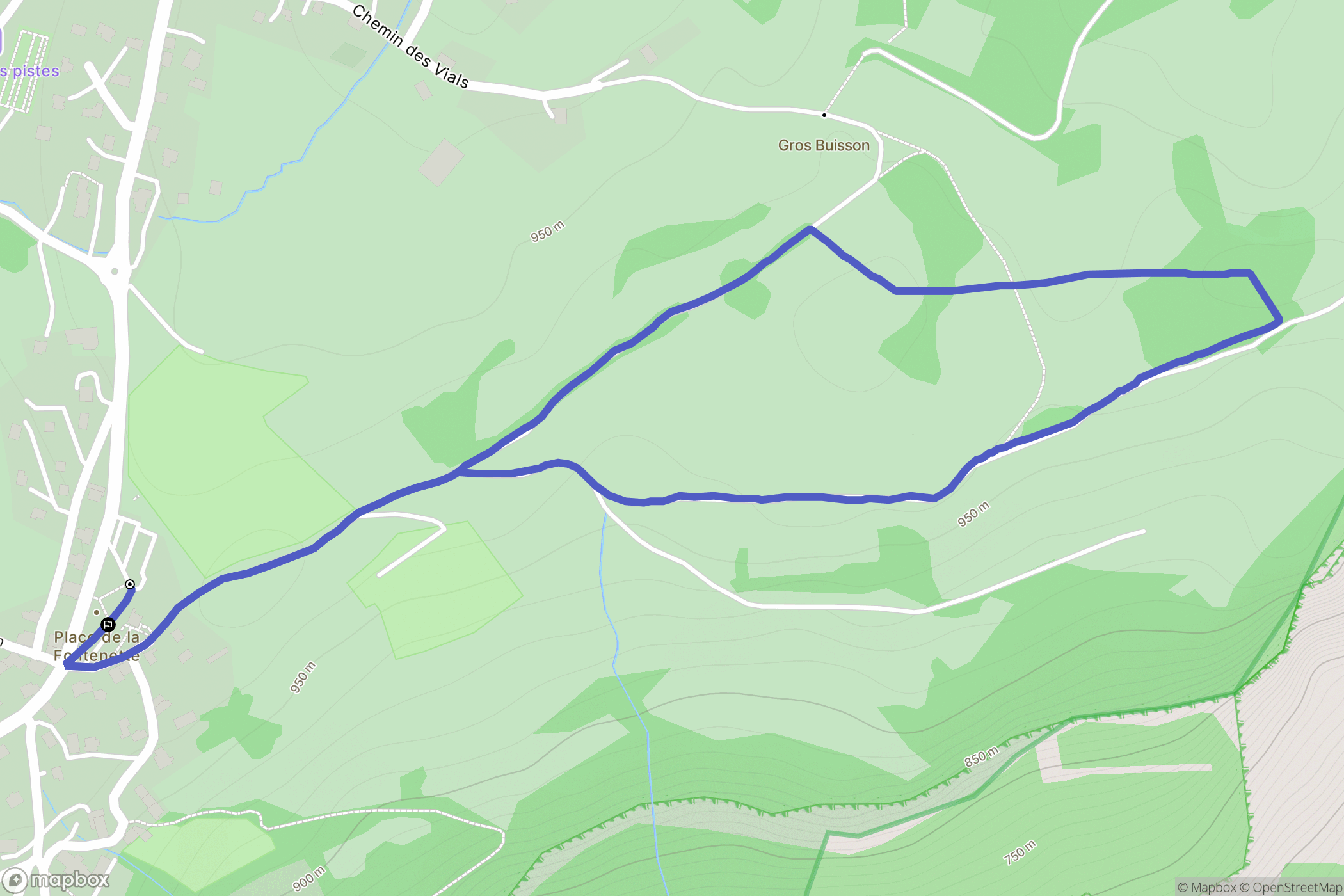 Plateau-des-Petites-Roches : carte du parcours de randonnée - France