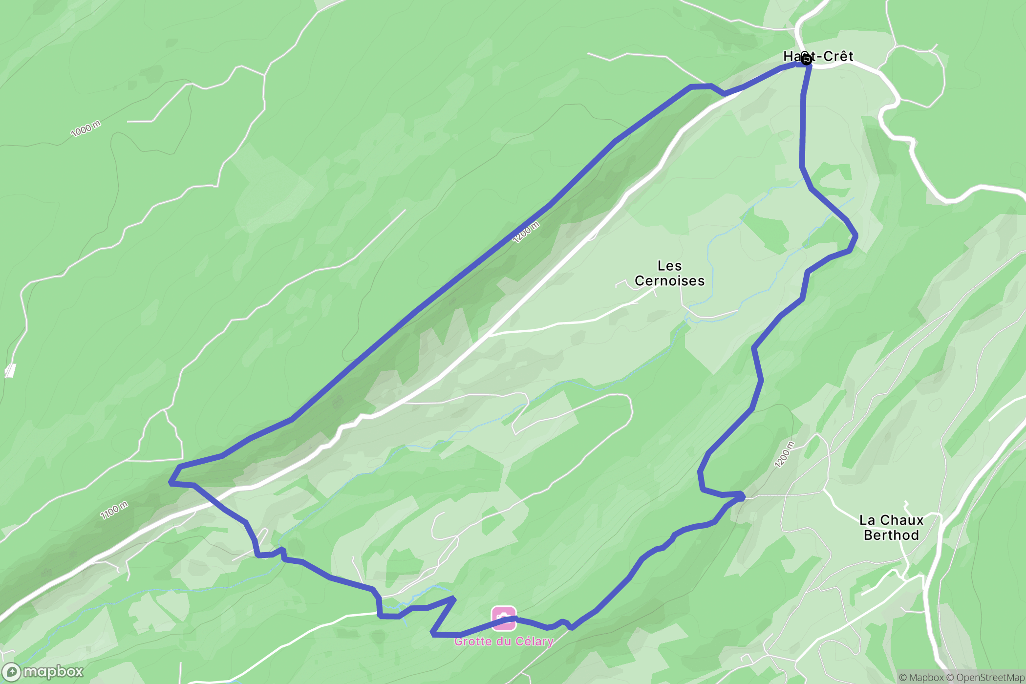 Saint-Claude : carte du parcours de randonnée - France