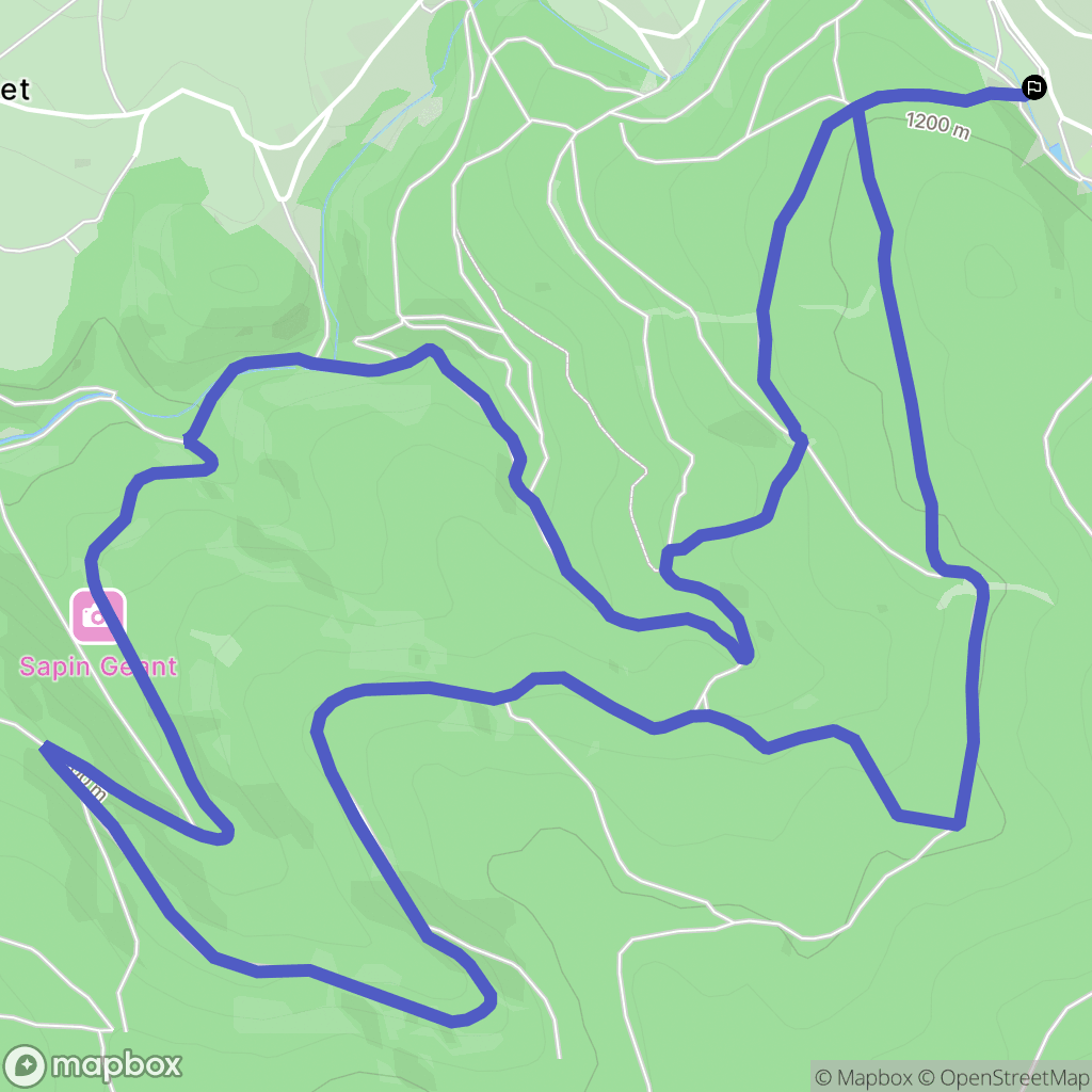 Le Bessat : carte du parcours de randonnée - France