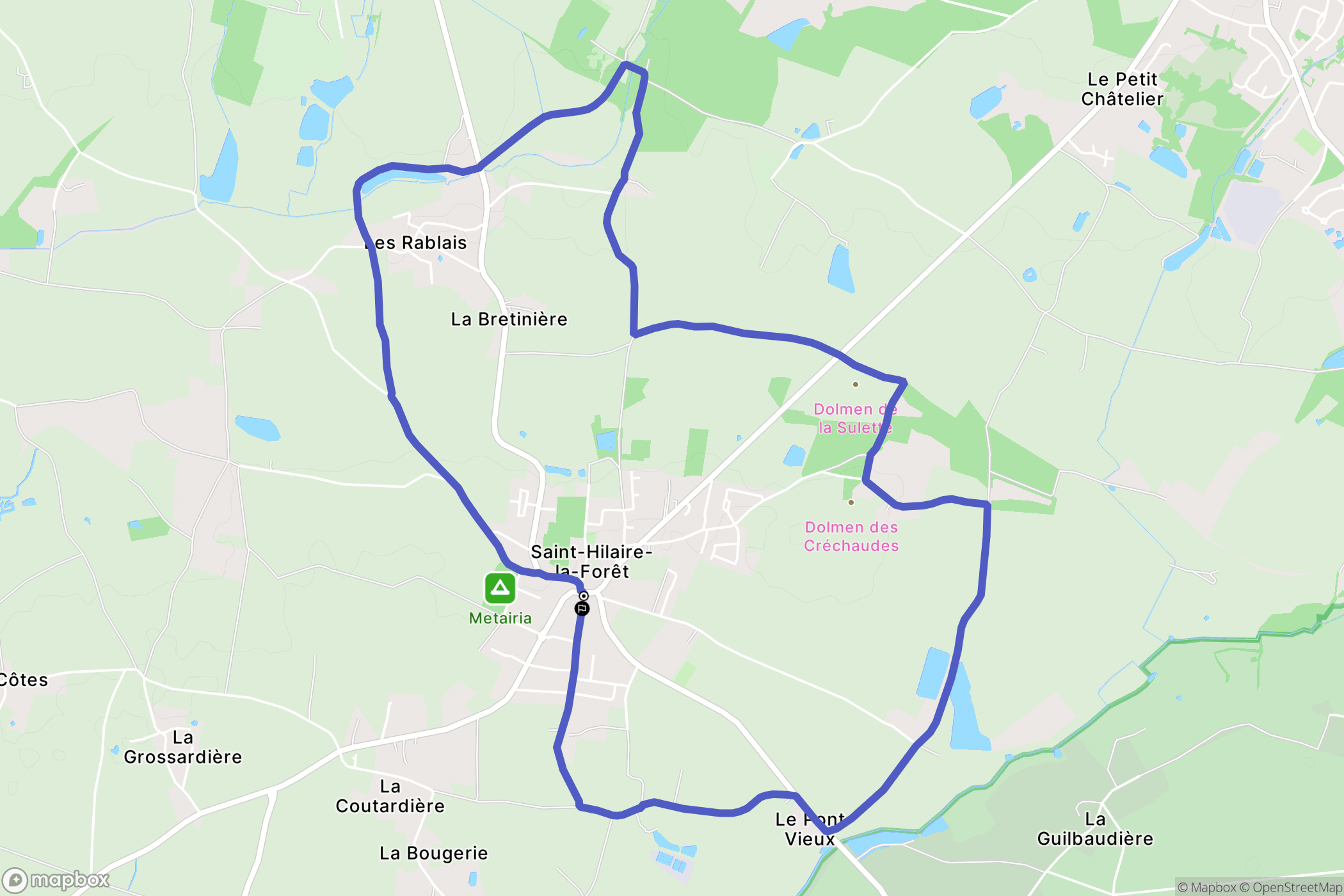 Saint-Hilaire-la-Forêt : carte du parcours de randonnée - France