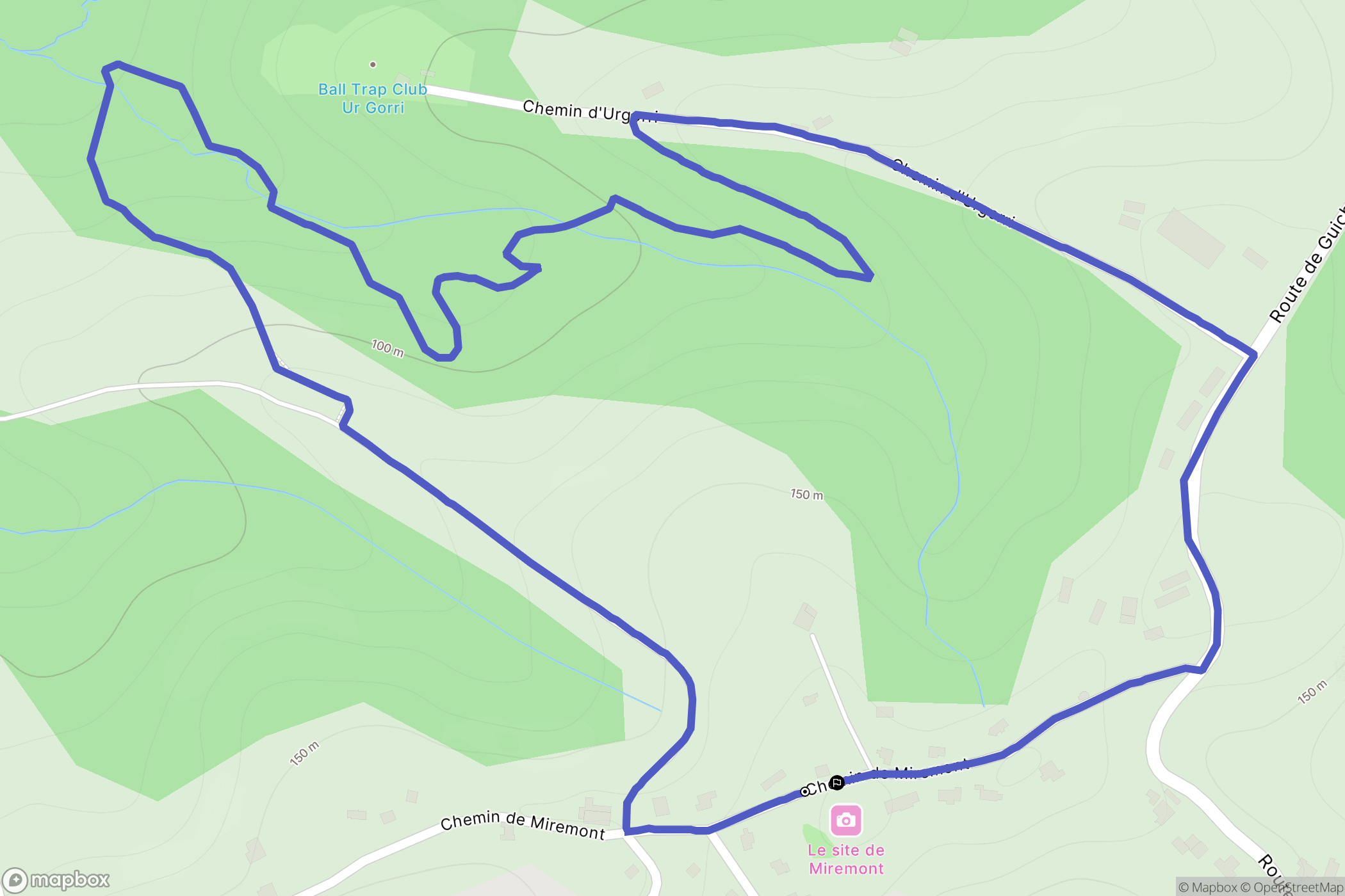 Bardos : carte du parcours de randonnée - France