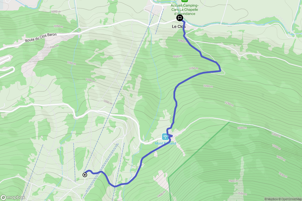 La Chapelle-d'Abondance : carte du parcours de randonnée - France