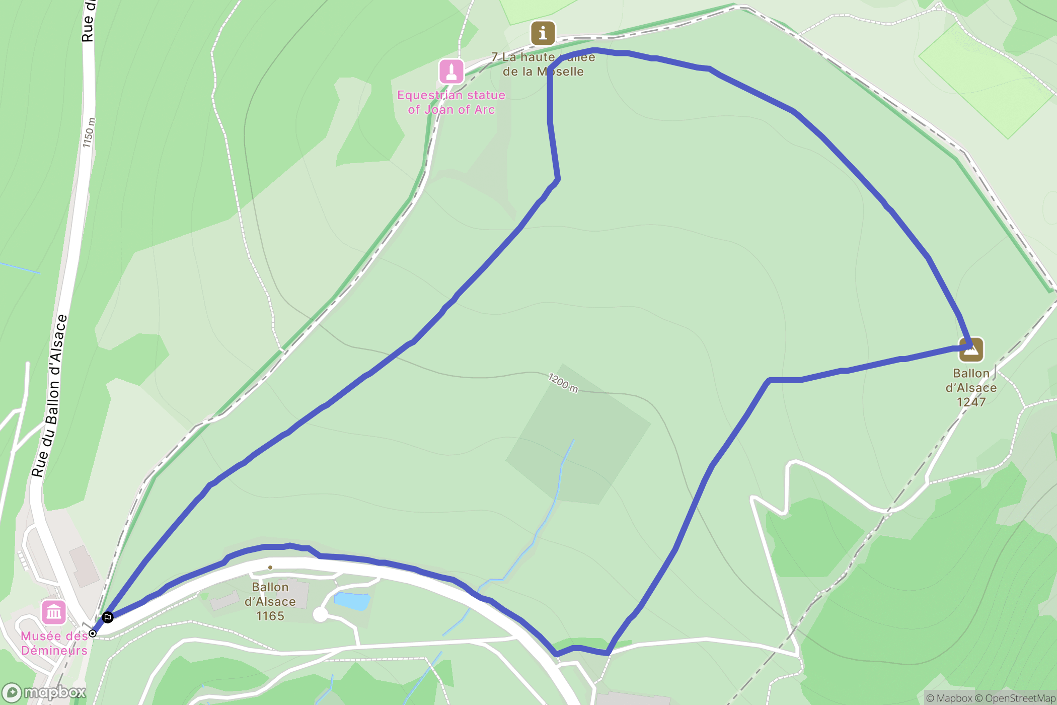 Saint-Maurice-sur-Moselle : carte du parcours de randonnée - France