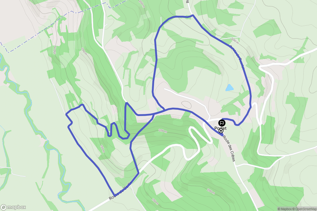 Portet : carte du parcours de randonnée - France