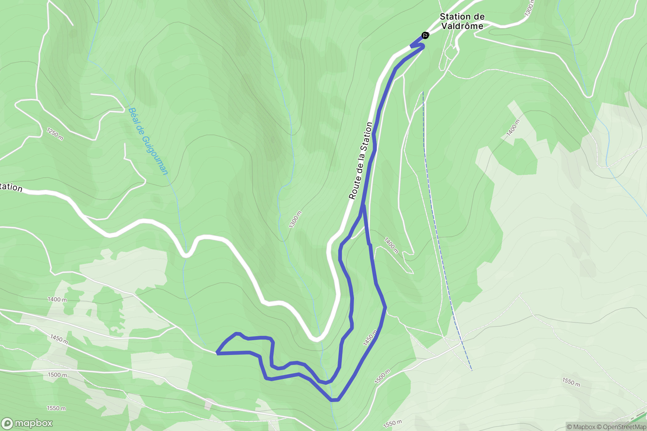 Valdrôme : carte du parcours de randonnée - France