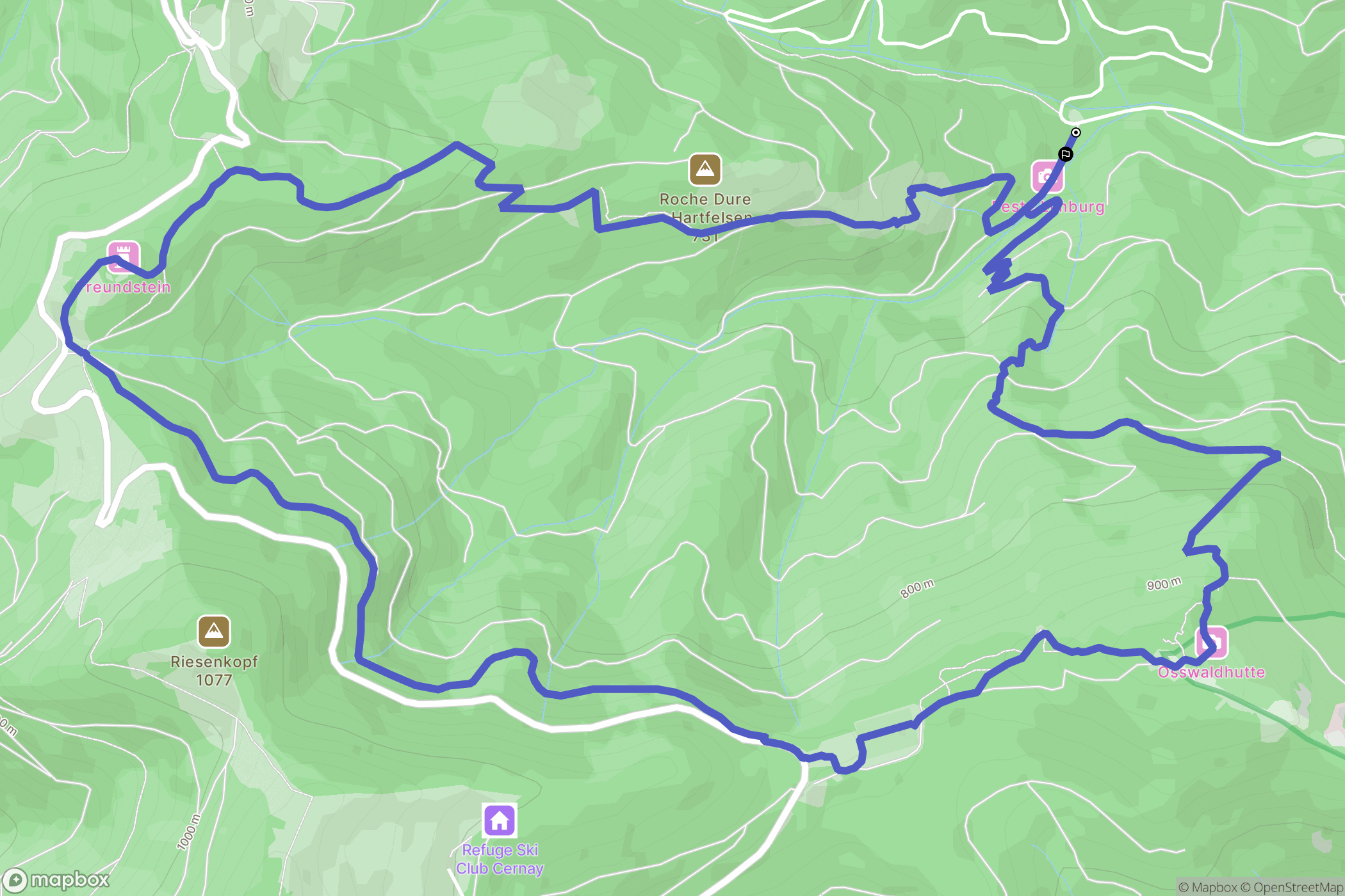 Soultz-Haut-Rhin : carte du parcours de randonnée - France