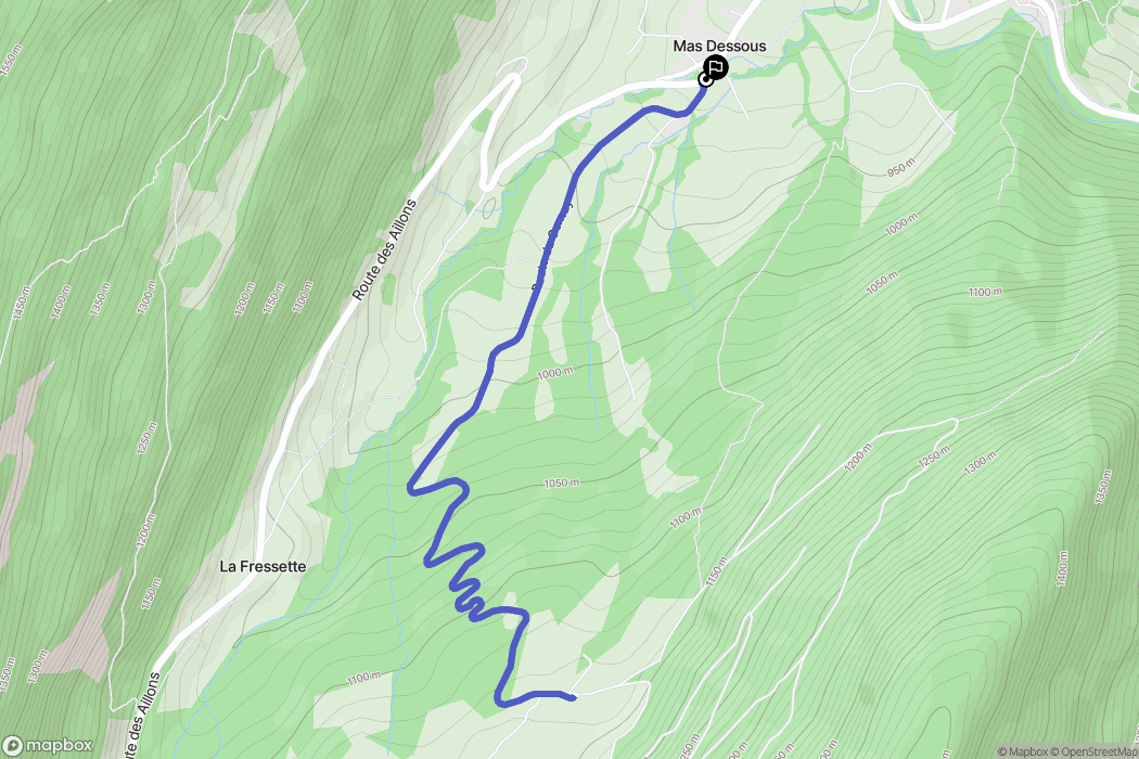Aillon-le-Jeune : carte du parcours de randonnée - France