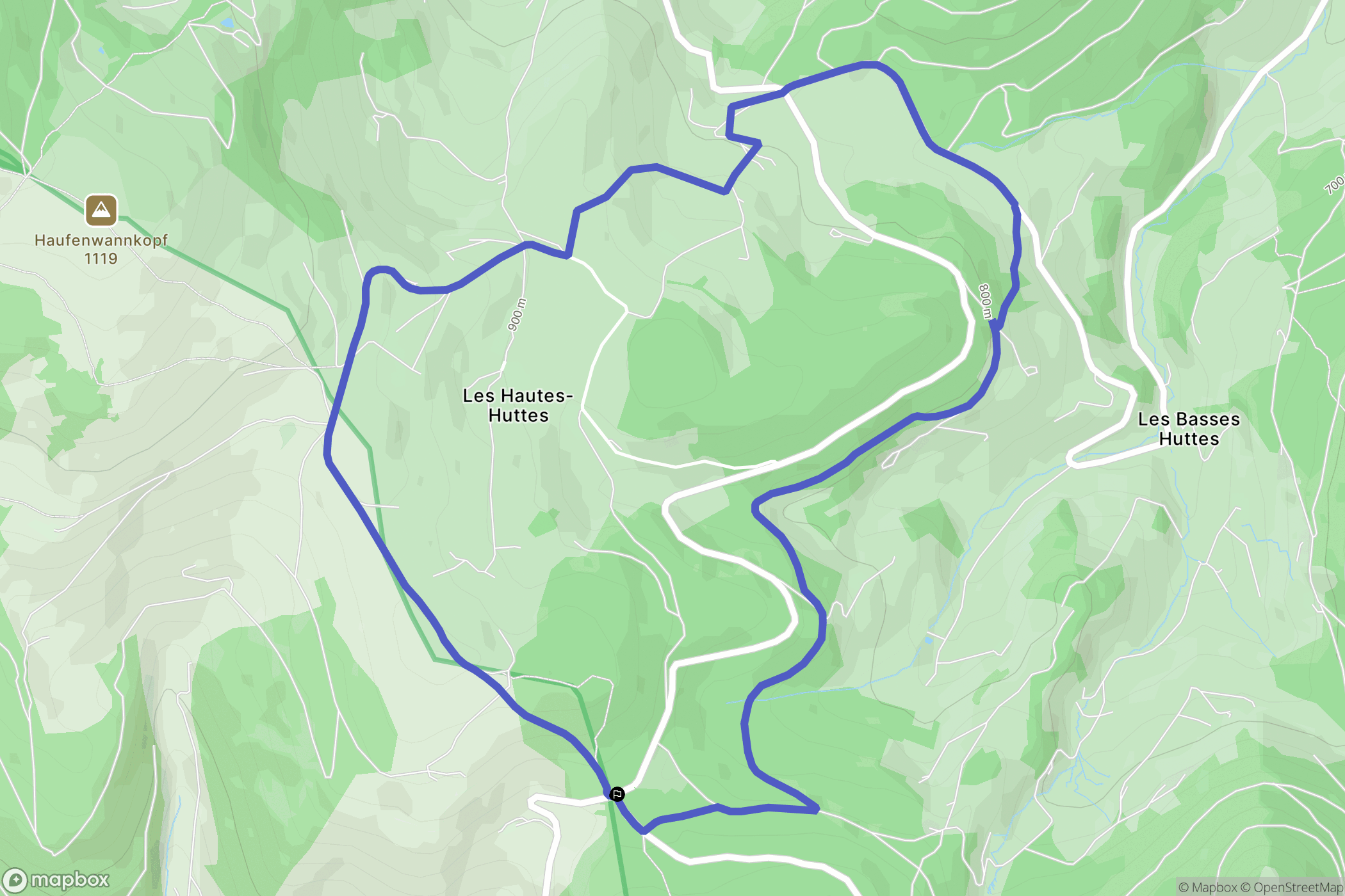 Orbey : carte du parcours de randonnée - France
