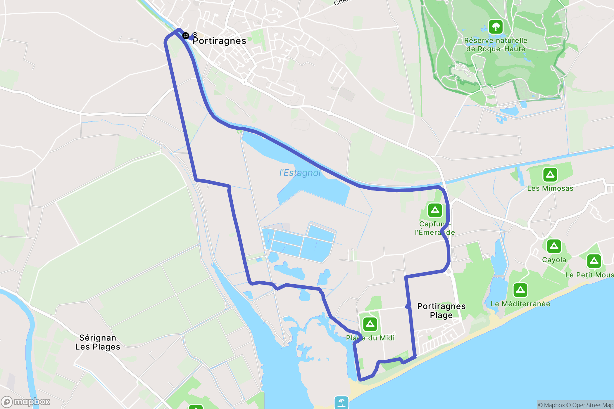 Portiragnes : carte du parcours de randonnée - France