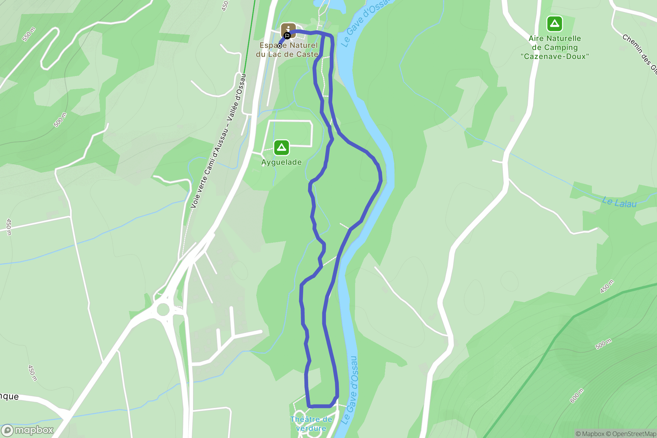 Bielle : carte du parcours de randonnée - France