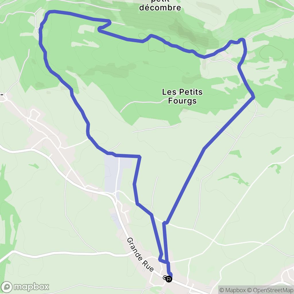 Les Fourgs : carte du parcours de randonnée - France
