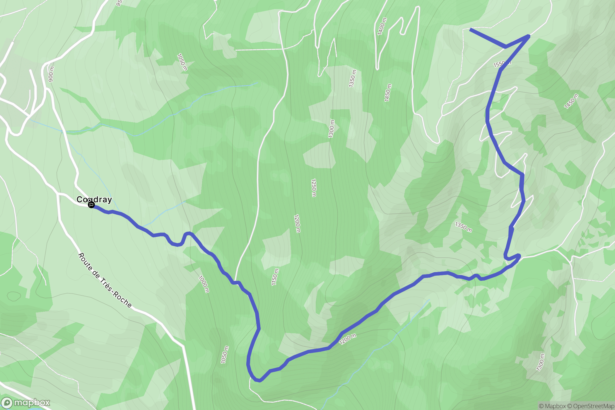 Jarsy : carte du parcours de randonnée - France