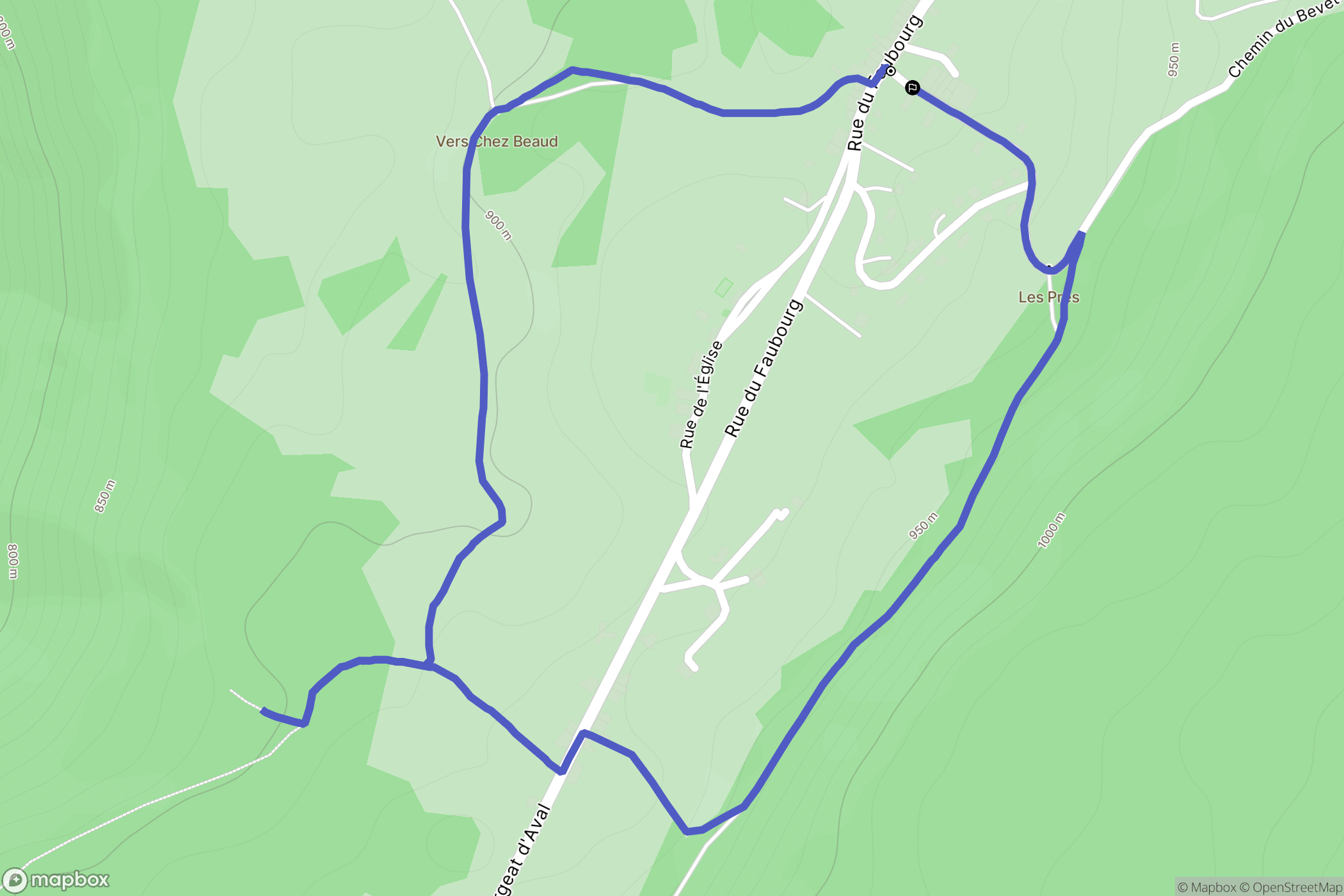 Hauts-de-Bienne : carte du parcours de randonnée - France