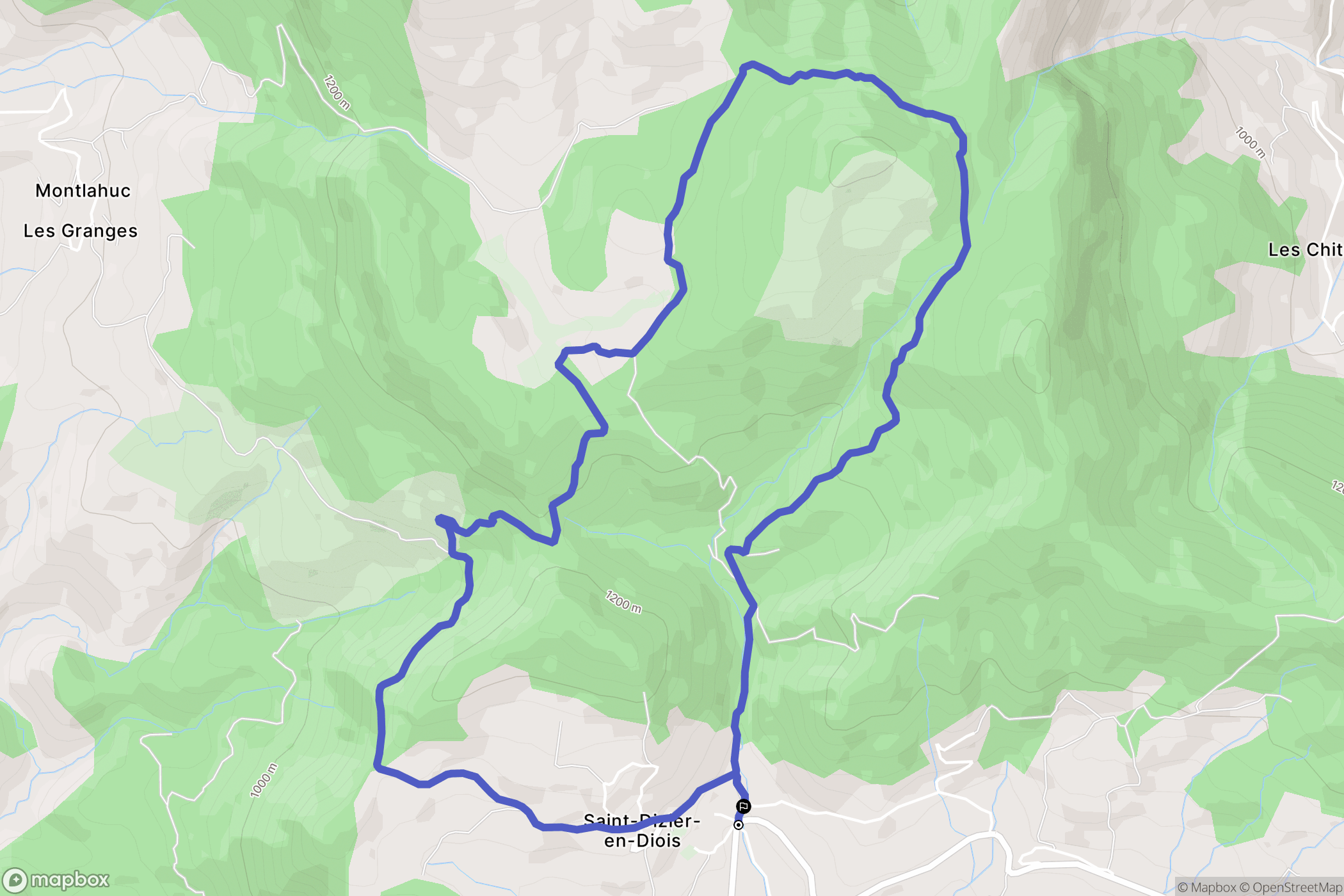 Saint-Dizier-en-Diois : carte du parcours de randonnée - France