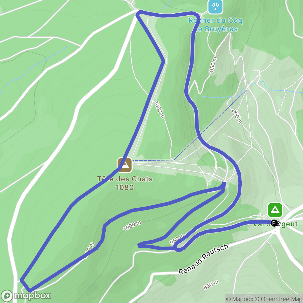 Le Bonhomme : carte du parcours de randonnée - France