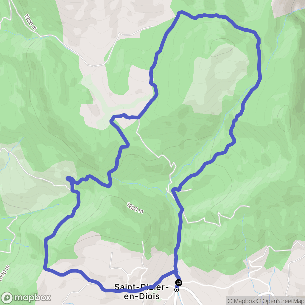 Saint-Dizier-en-Diois : carte du parcours de randonnée - France