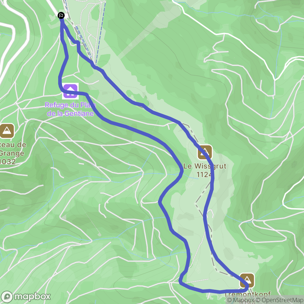 Lepuix : carte du parcours de randonnée - France