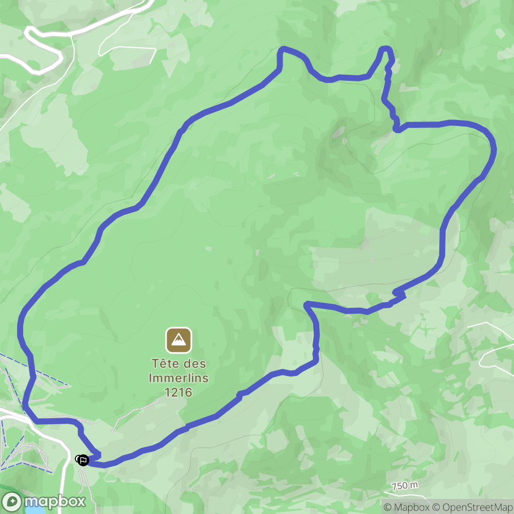 Orbey : carte du parcours de randonnée - France