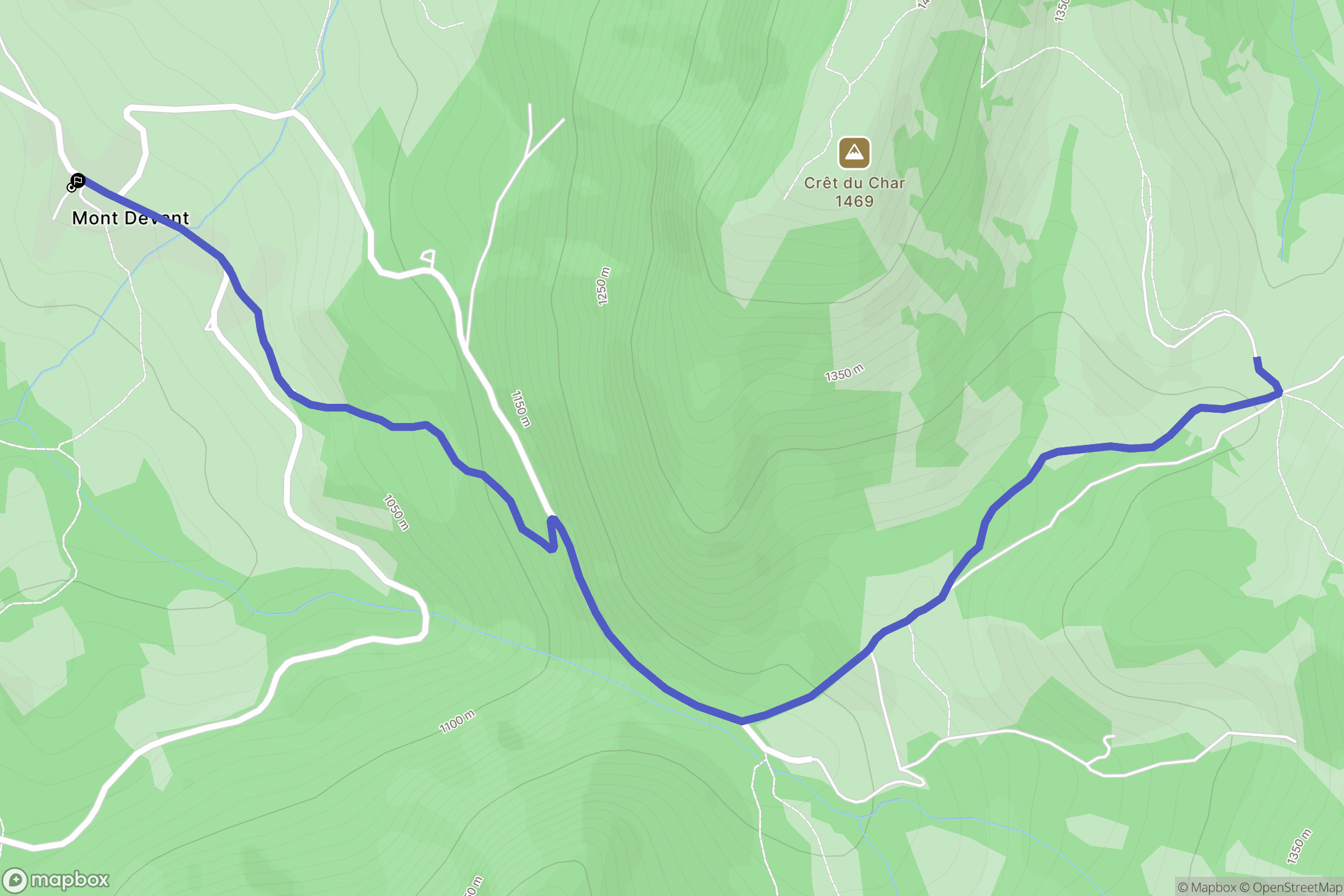 Bellecombe-en-Bauges : carte du parcours de randonnée - France