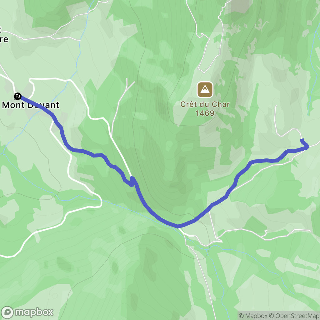 Bellecombe-en-Bauges : carte du parcours de randonnée - France