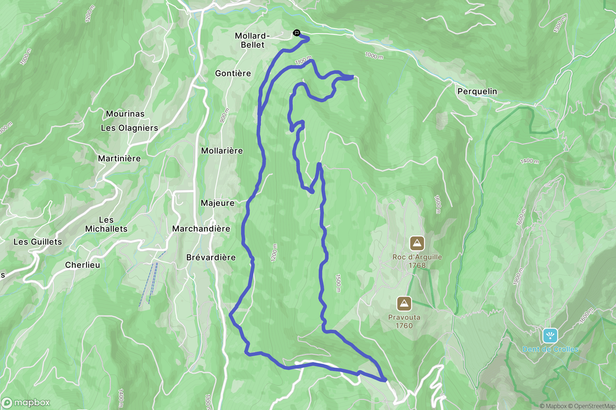 Saint-Pierre-de-Chartreuse : carte du parcours de randonnée - France