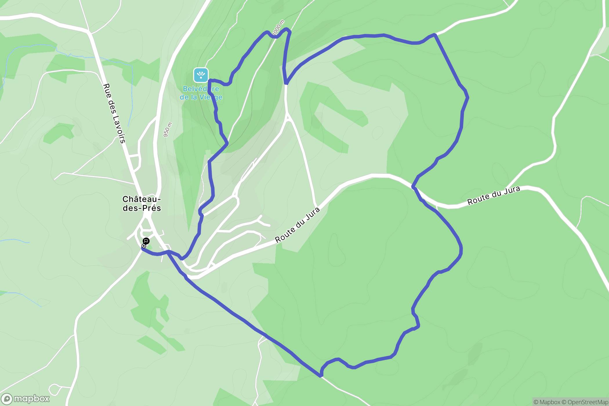Grande-Rivière Château : carte du parcours de randonnée - France