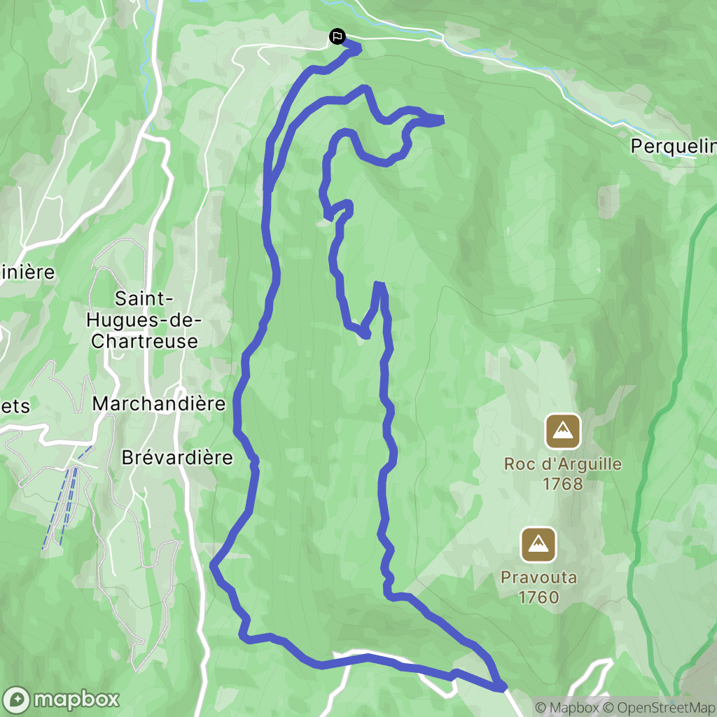 Saint-Pierre-de-Chartreuse : carte du parcours de randonnée - France