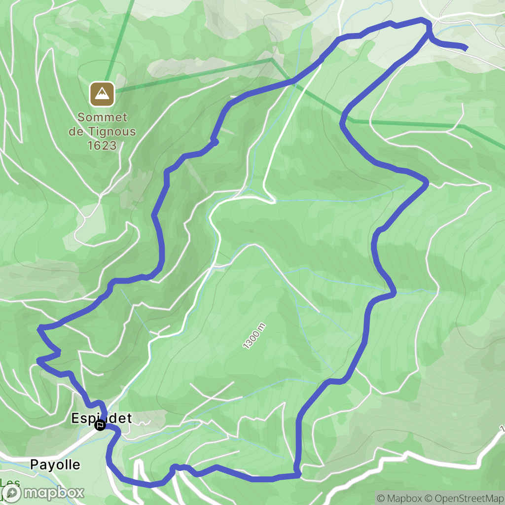 Campan : carte du parcours de randonnée - France