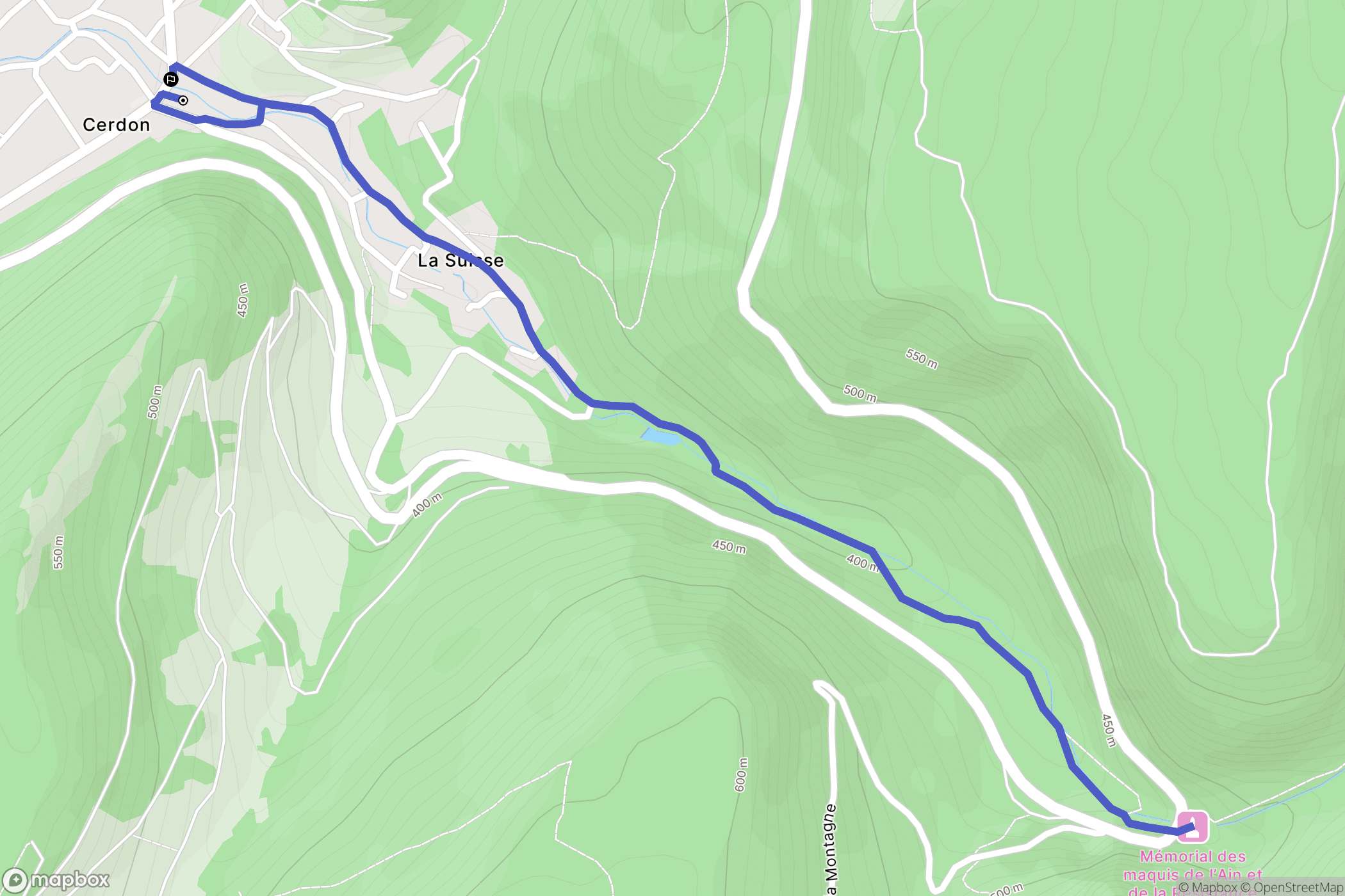 Cerdon : carte du parcours de randonnée - France