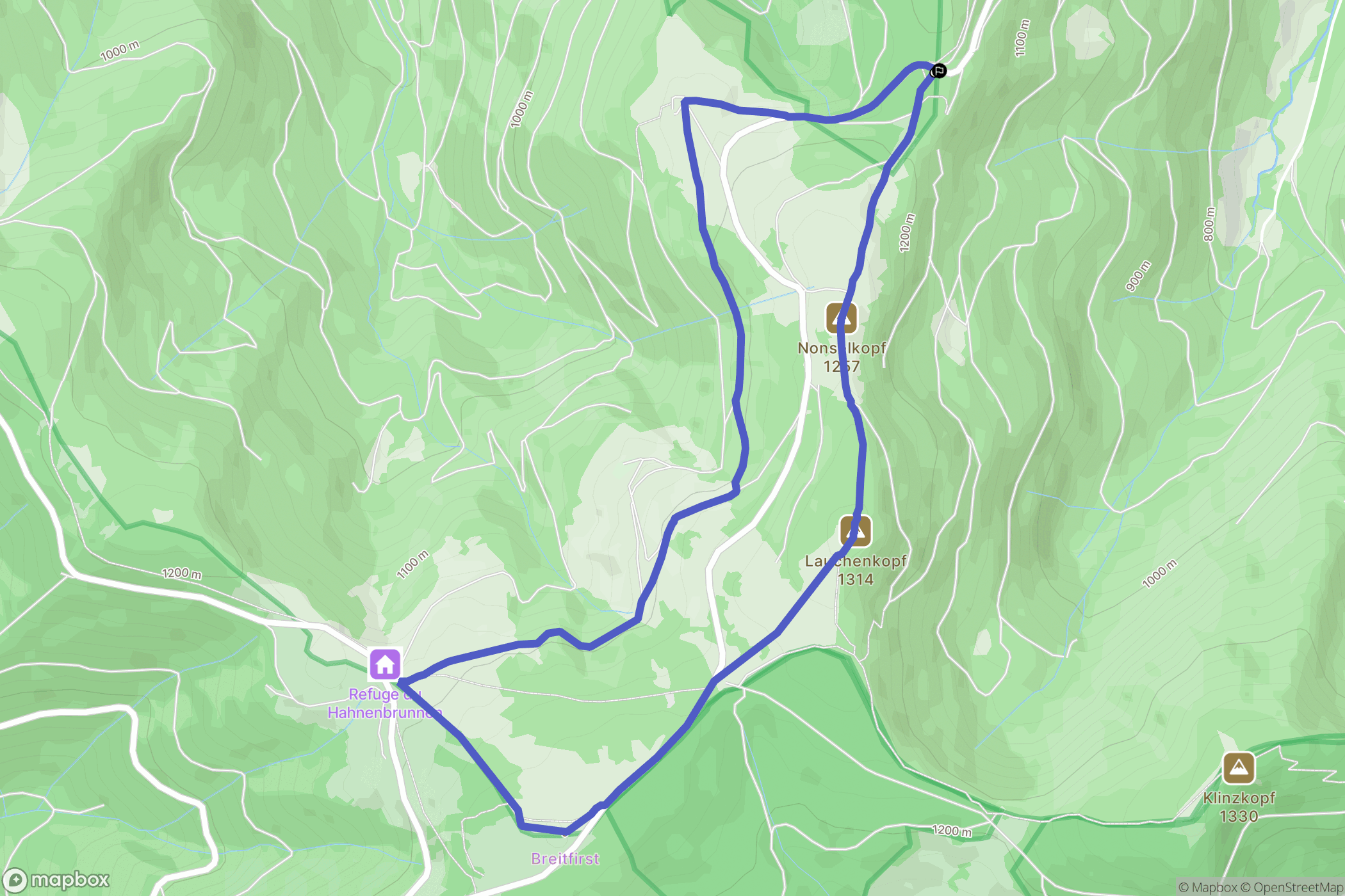 Sondernach : carte du parcours de randonnée - France