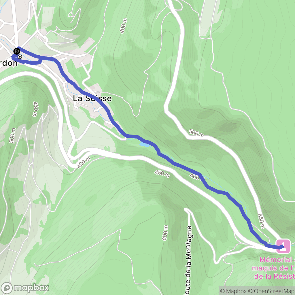Cerdon : carte du parcours de randonnée - France