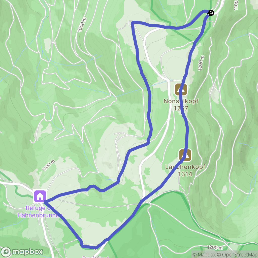 Sondernach : carte du parcours de randonnée - France