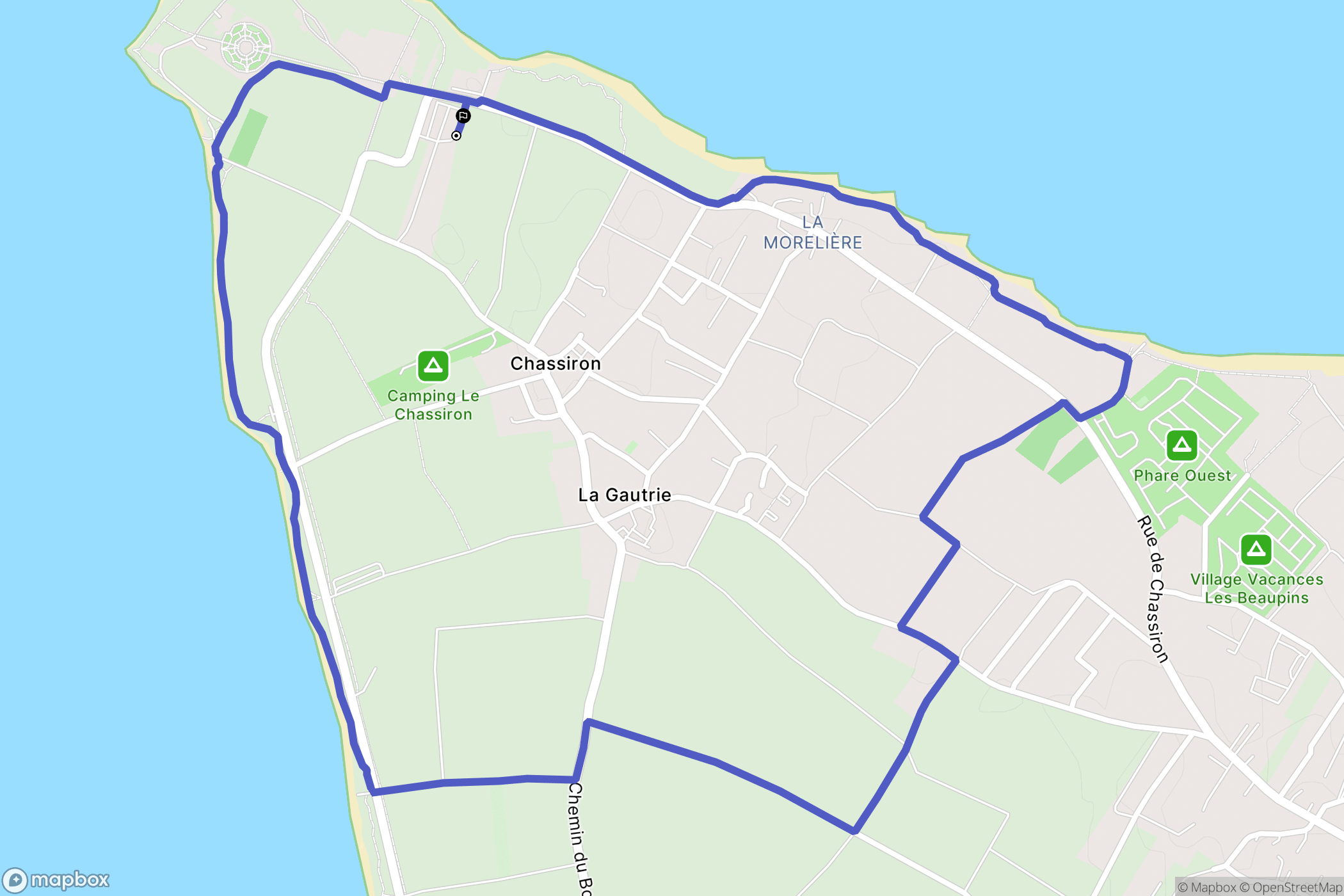 Saint-Denis-d'Oléron : carte du parcours de randonnée - France