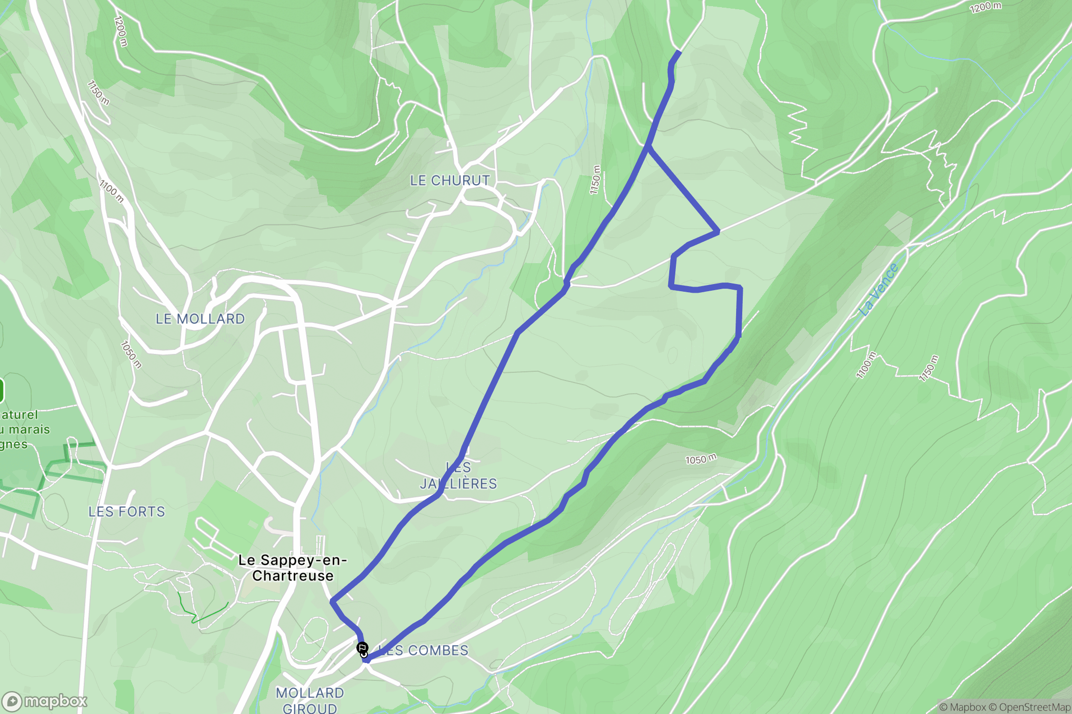 Le Sappey-en-Chartreuse : carte du parcours de randonnée - France
